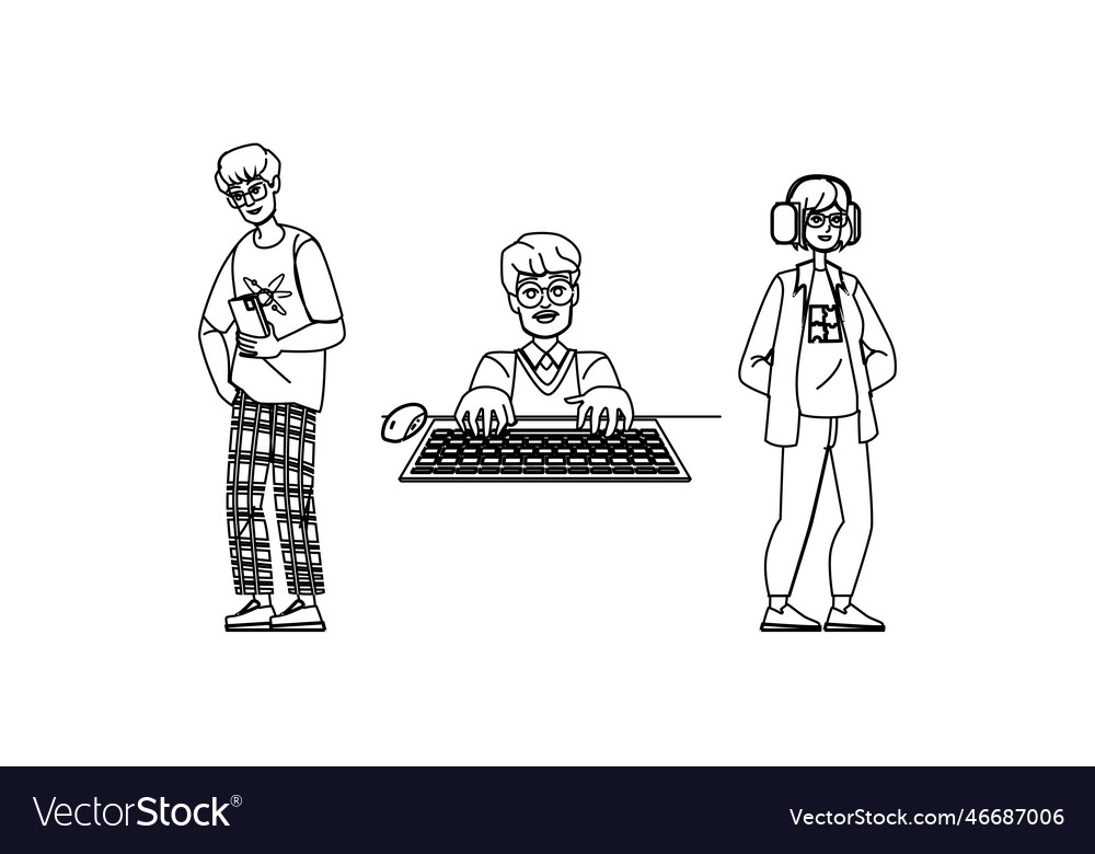 Geek man vector image Geek man