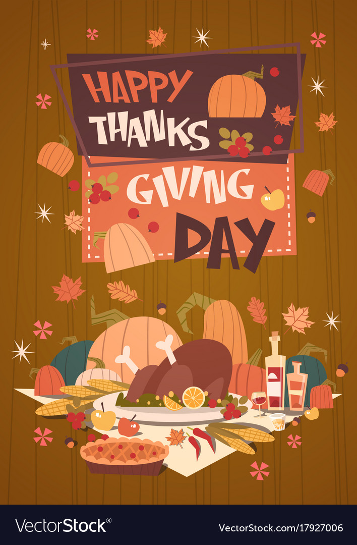 Happy thanksgiving day autumn traditional harvest Vector Image