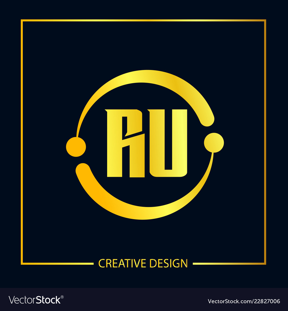 Initial letter ru logo template design