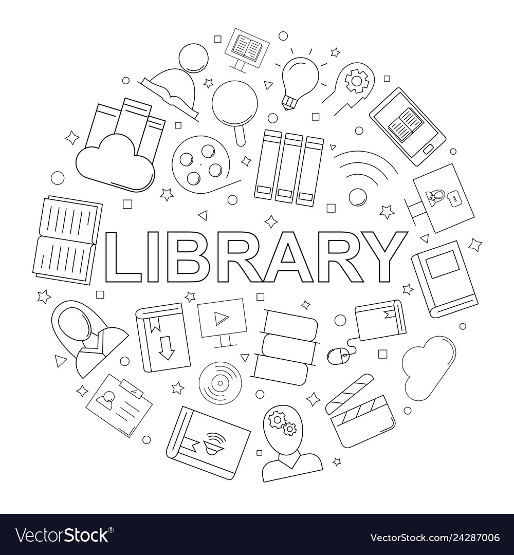 Library and online pattern Vector Image Library and online pattern