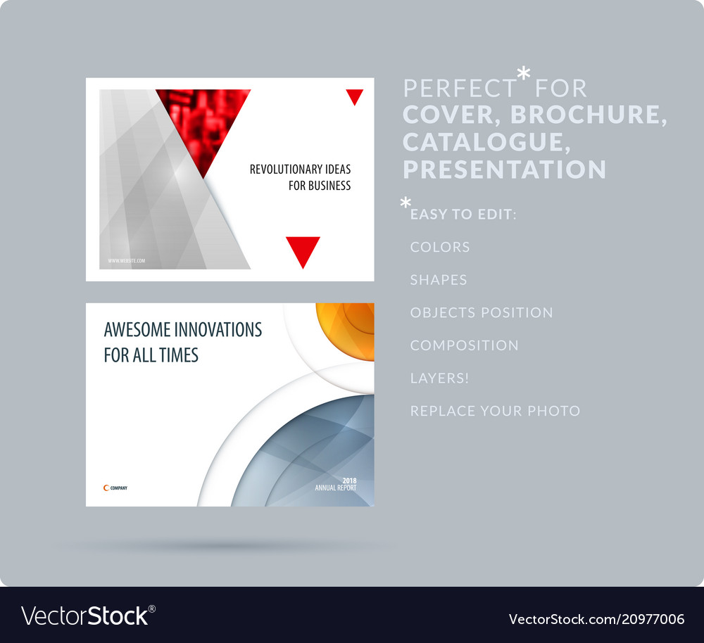 Material design style presentation template vector image Material design style presentation template