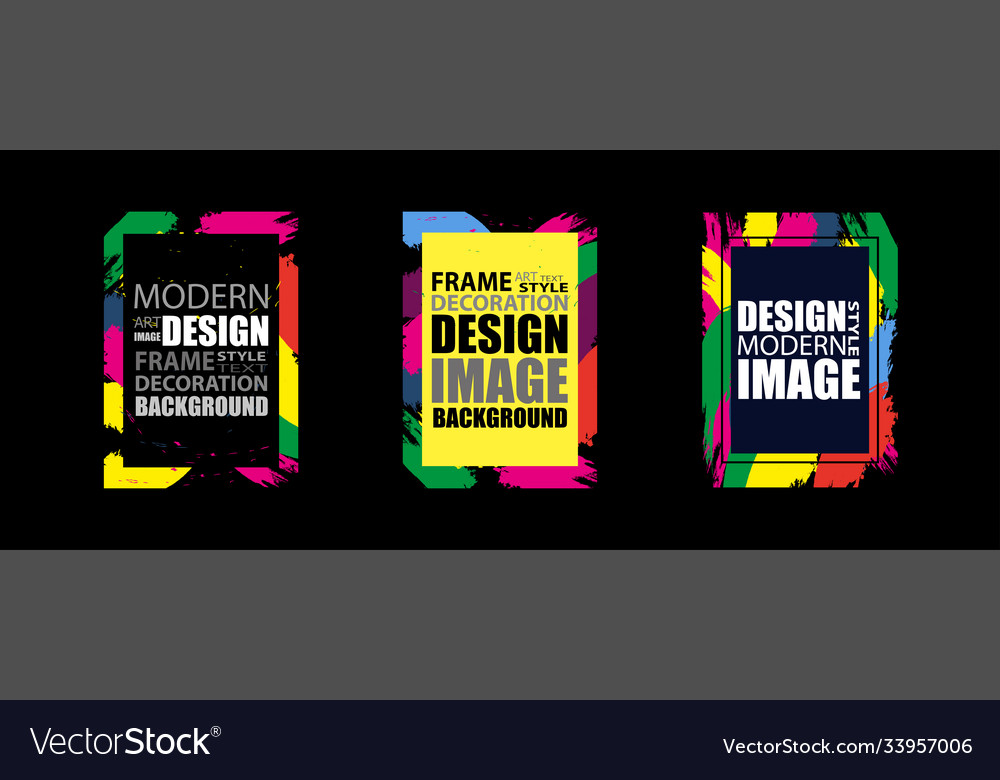 Modern colorful frame for text dynamic design Vector Image Modern colorful frame for text dynamic design