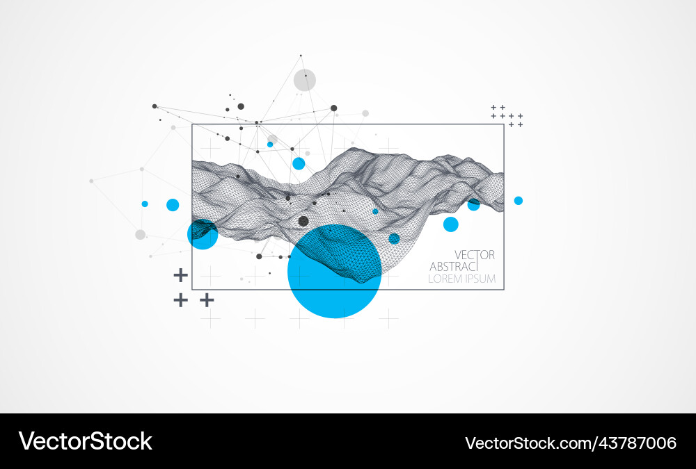 Modern science or technology elements in square Vector Image