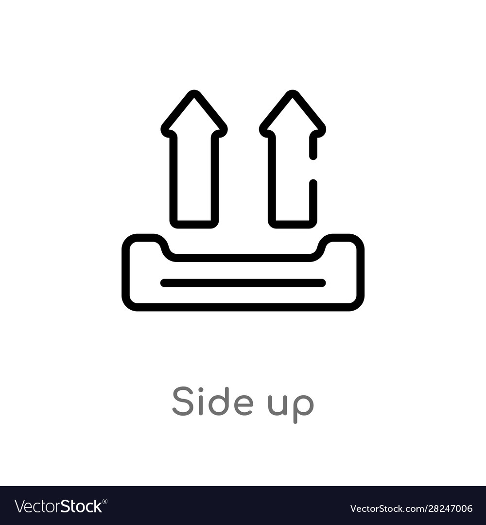 Outline side up icon isolated black simple line