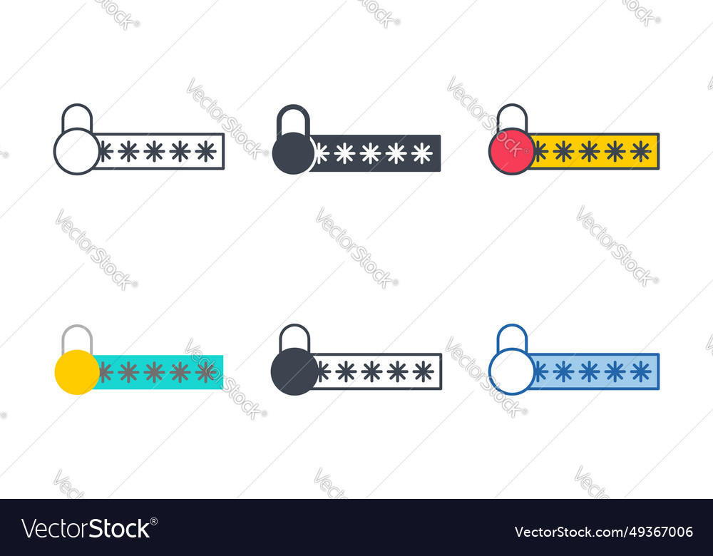 Password icon collection with different styles