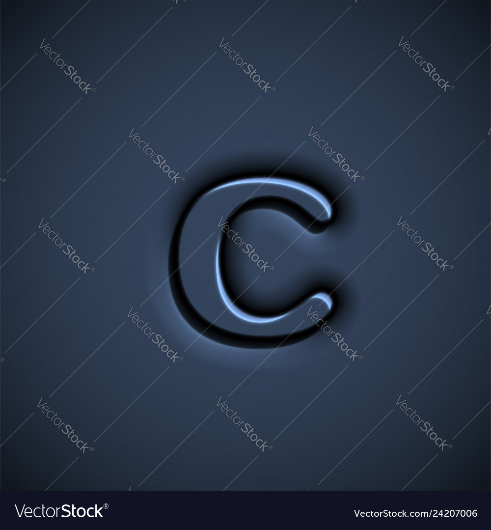 Pressed font character vector image Pressed font character