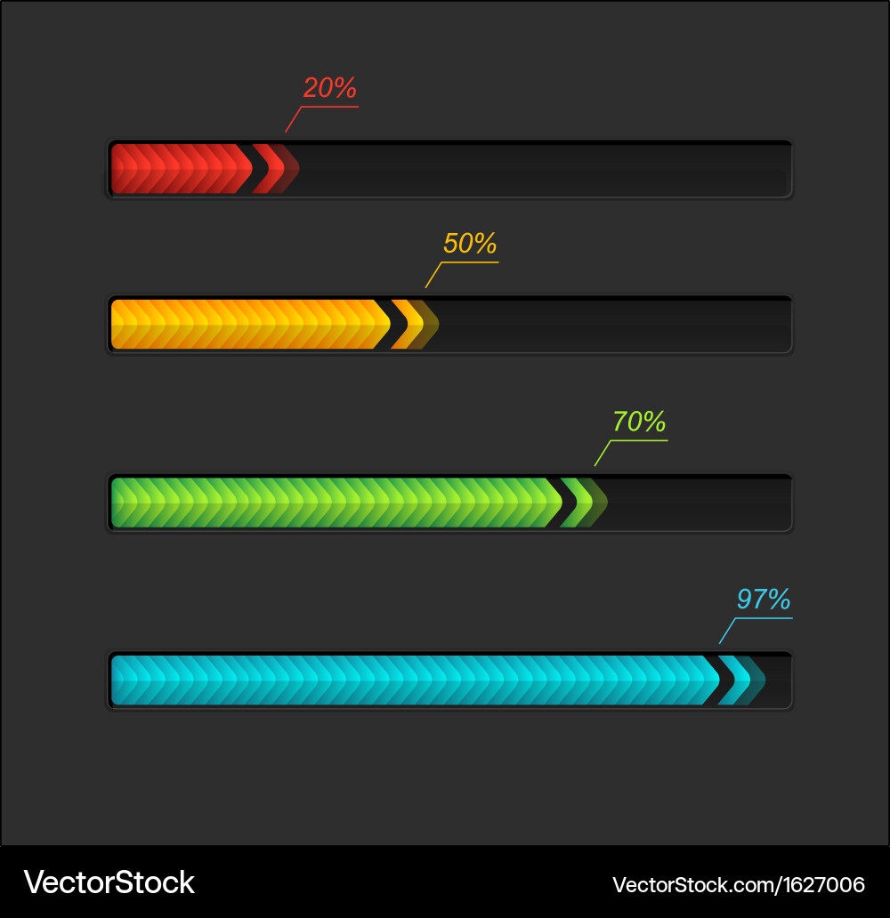 Progress loading bars Royalty Free Vector Image