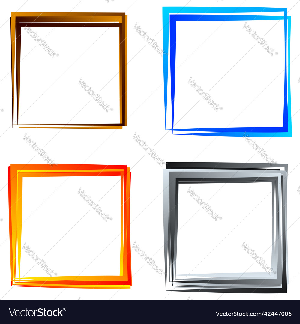 Random square contour frame border element Vector Image Random square contour frame border element