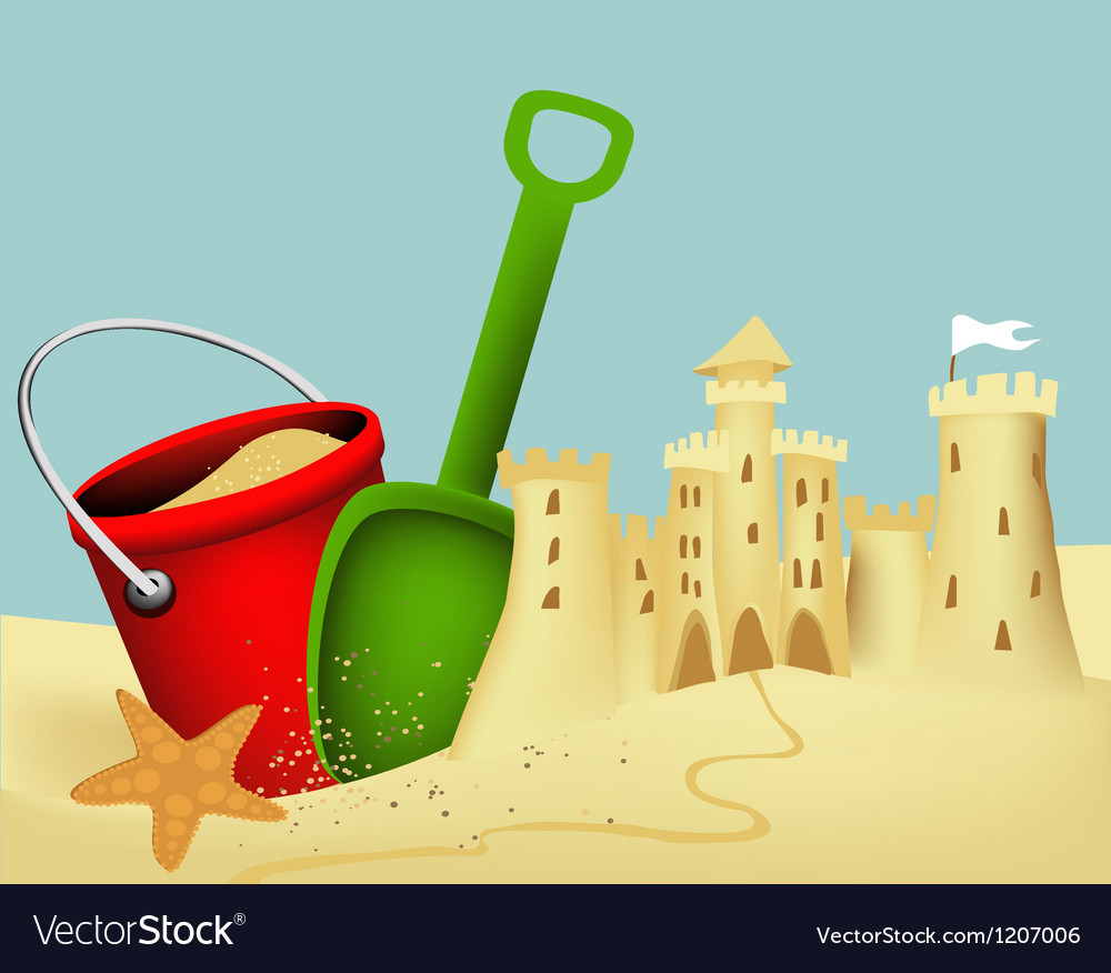 Sand Castle Building Royalty Free Vector Image