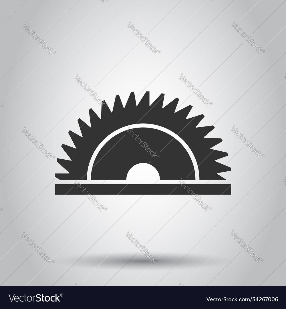 Saw blade icon in flat style circular machine Vector Image