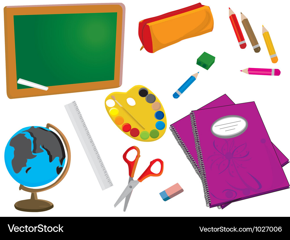 School Supplies Set Royalty Free Vector Image - VectorStock