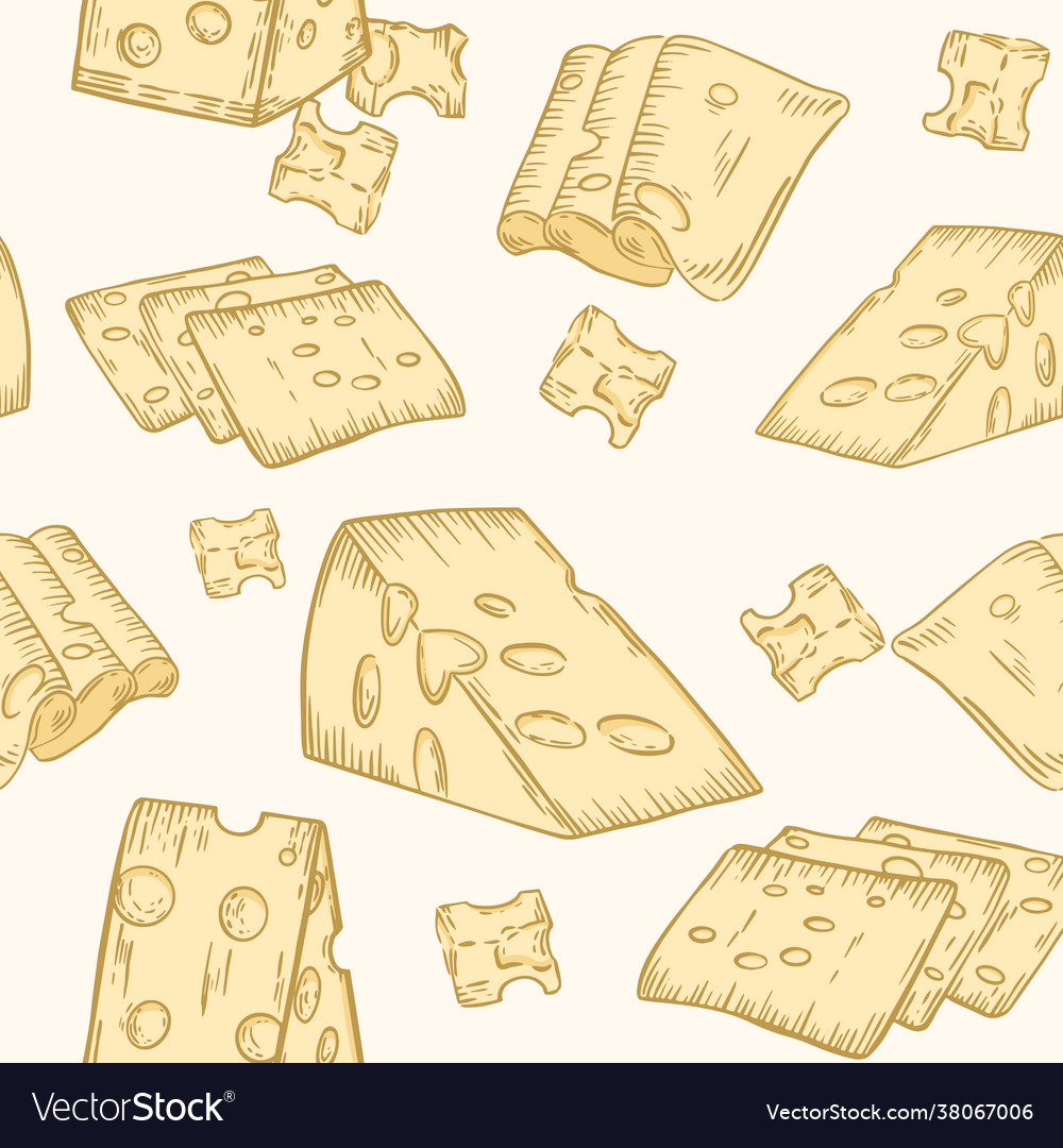 Seamless pattern with cheese