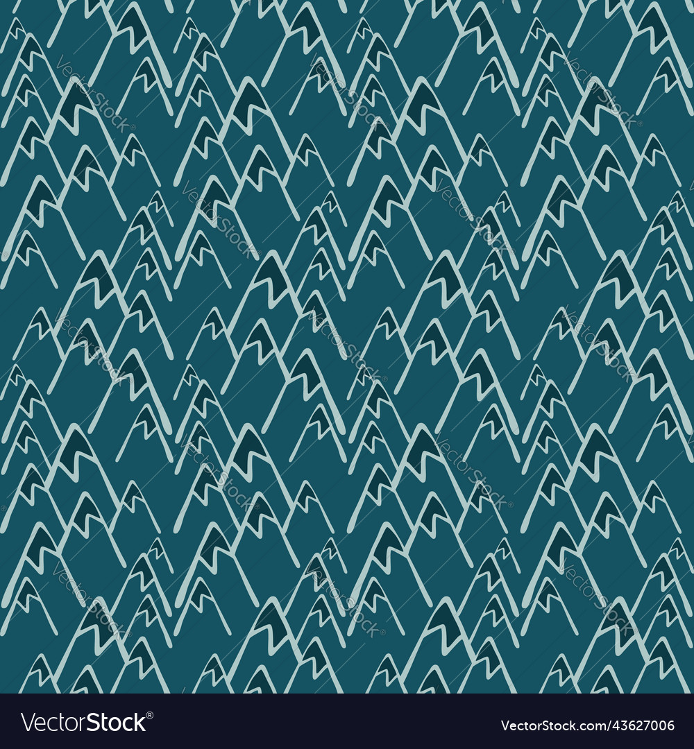 Seamless pattern with mountains hand drawn rock