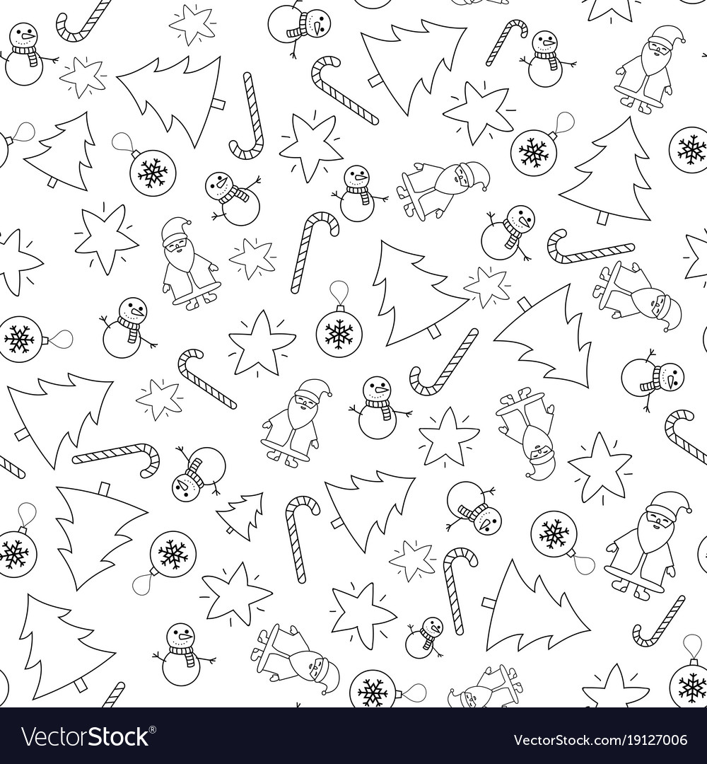 Seamless pattern with winter items