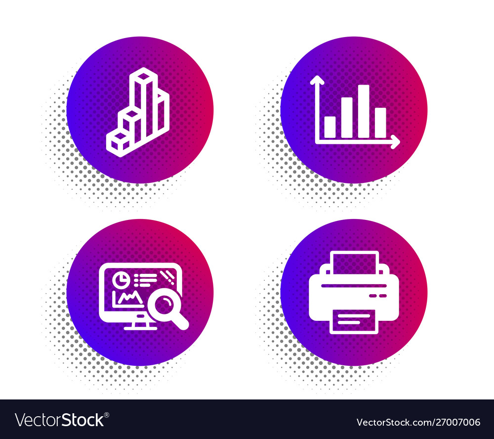 Seo analytics diagram graph and 3d chart icons vector image Seo analytics diagram graph and 3d chart icons