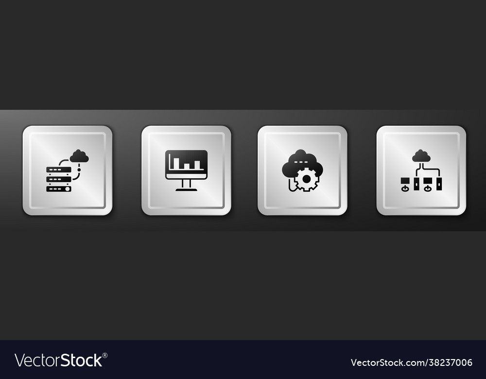 Set network cloud connection monitor with graph Vector Image Set network cloud connection monitor with graph