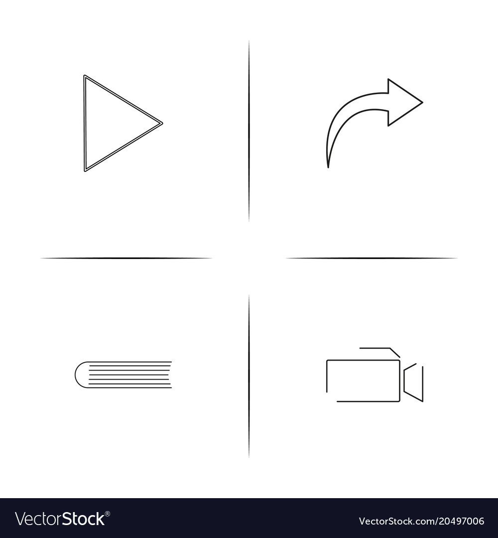 Web and text simple linear icons set outlined