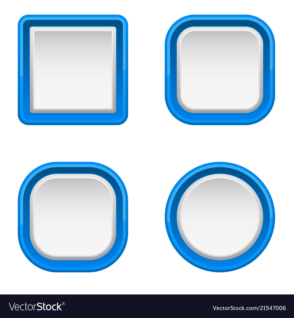 White interface buttons with blue frame