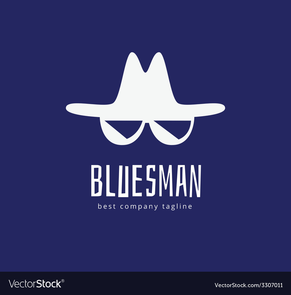 abstract blues face logo icon concept logotype vector image