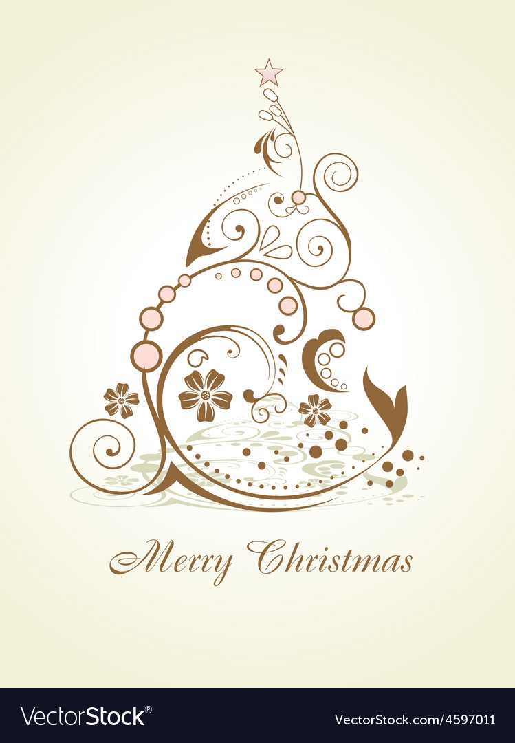 artistic christmas tree royalty free vector image
