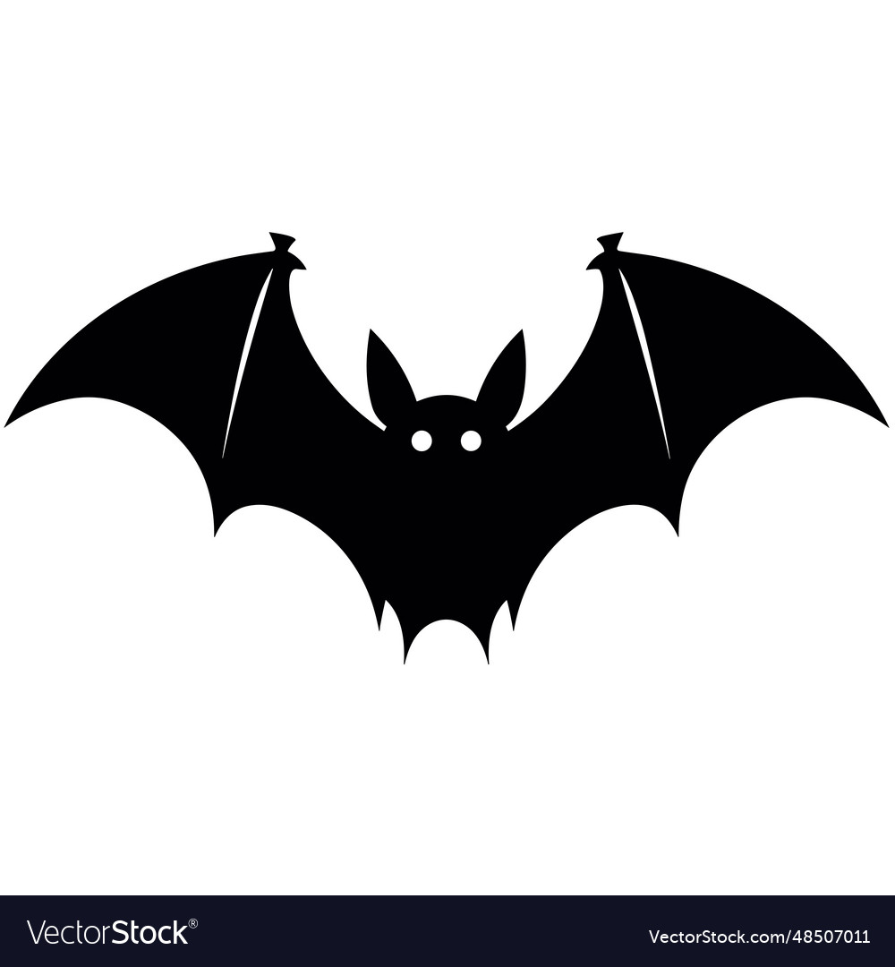 Bat black icon on white background silhouette Vector Image