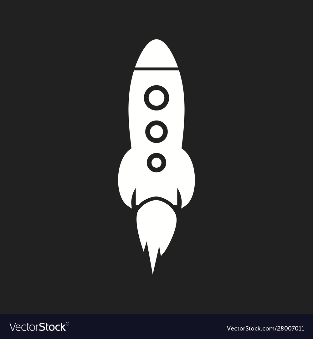 Beautiful rocket glyph icon