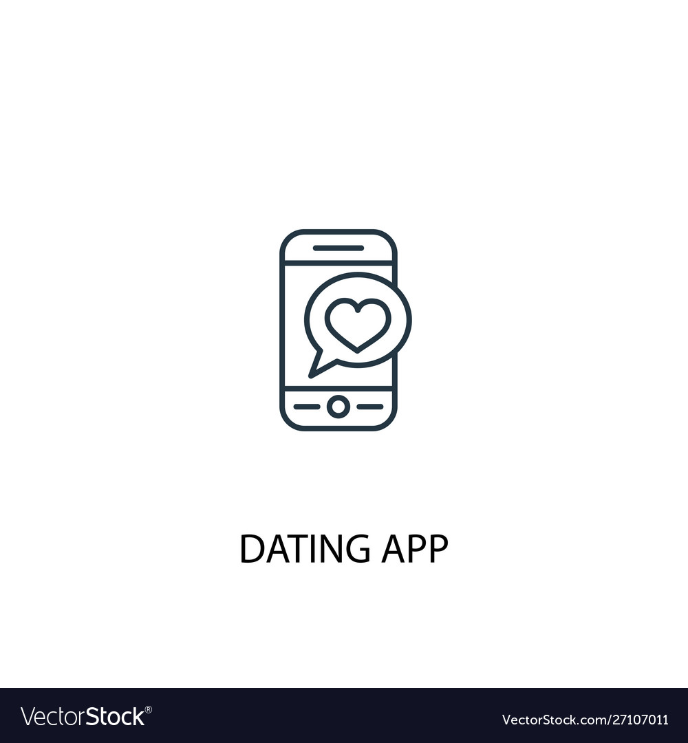Dating app concept line icon simple element