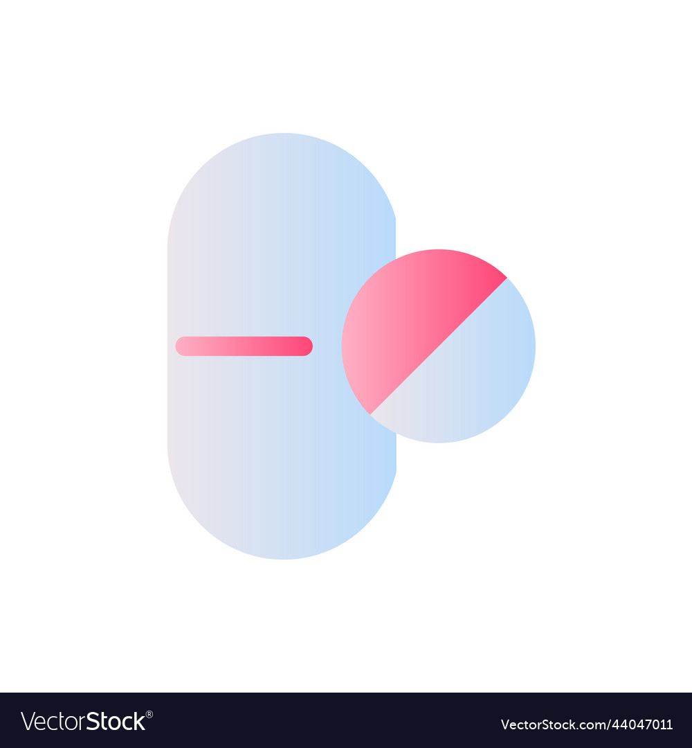 Dosage form flat gradient two-color ui icon vector image Dosage form flat gradient two-color ui icon