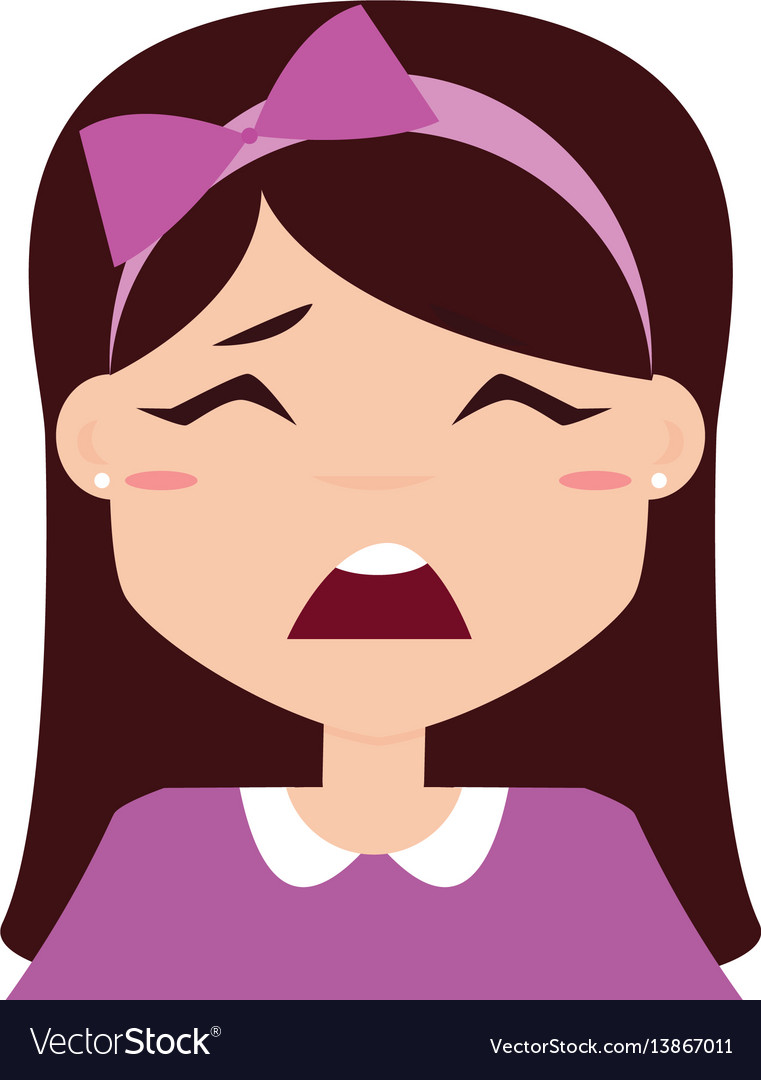 Girl expression face Royalty Free Vector Image