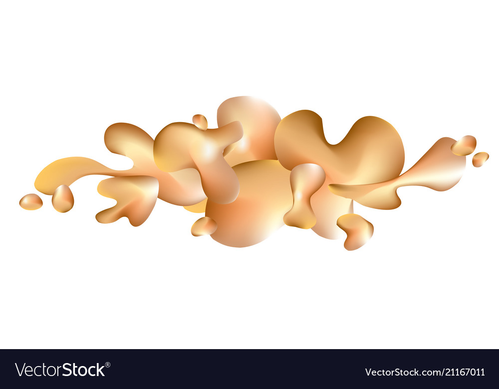 Gold soft organic shapes pattern vector image Gold soft organic shapes pattern
