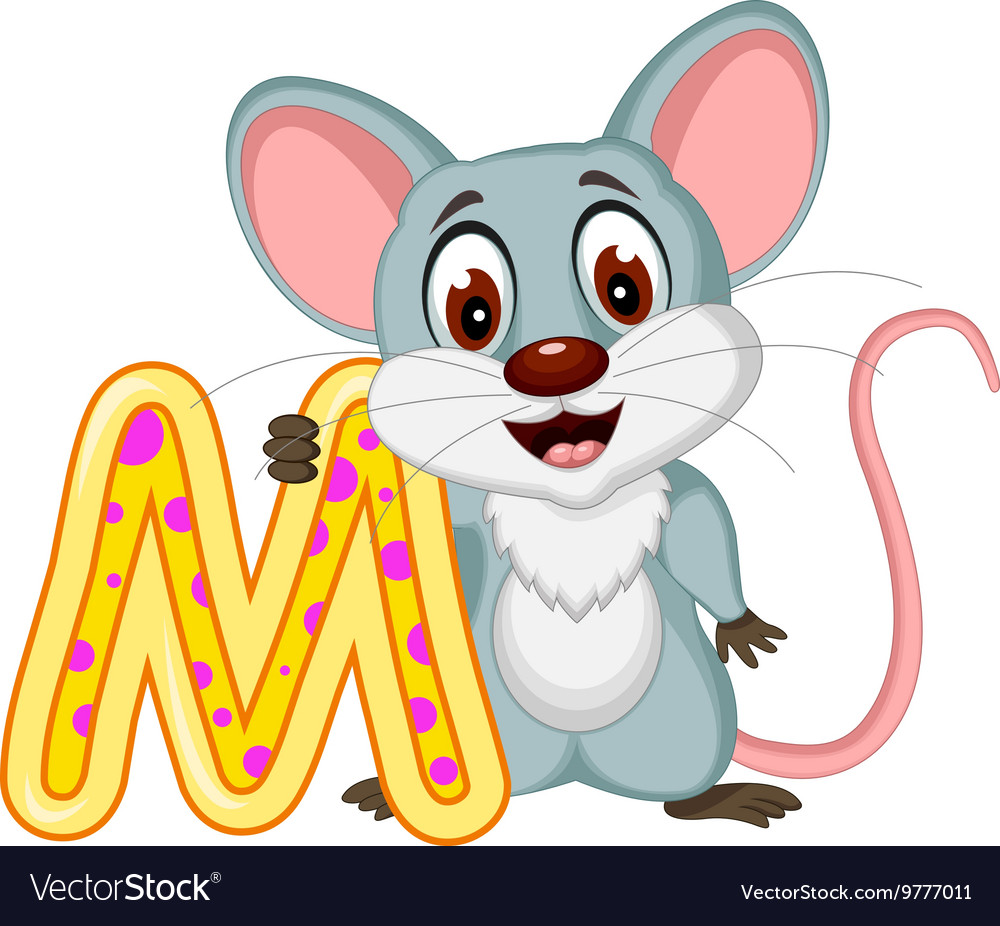 Happy mouse cartoon posing Royalty Free Vector Image