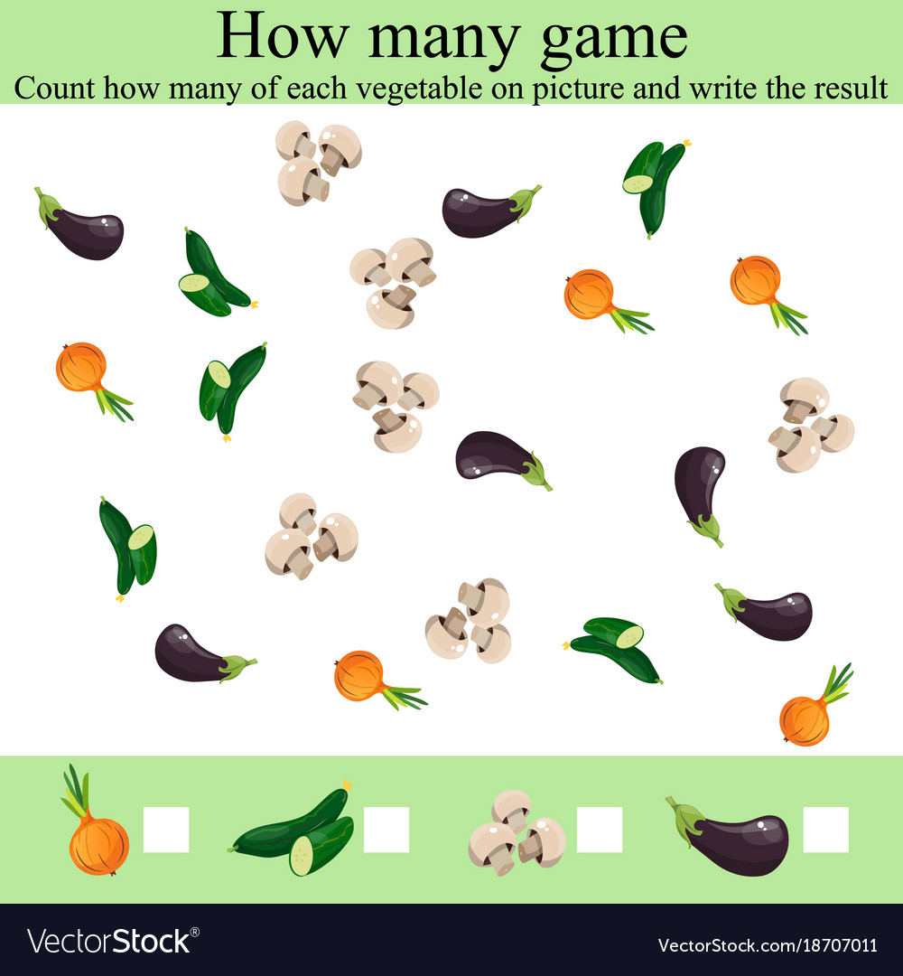 How many vegetables. How many poster to count.