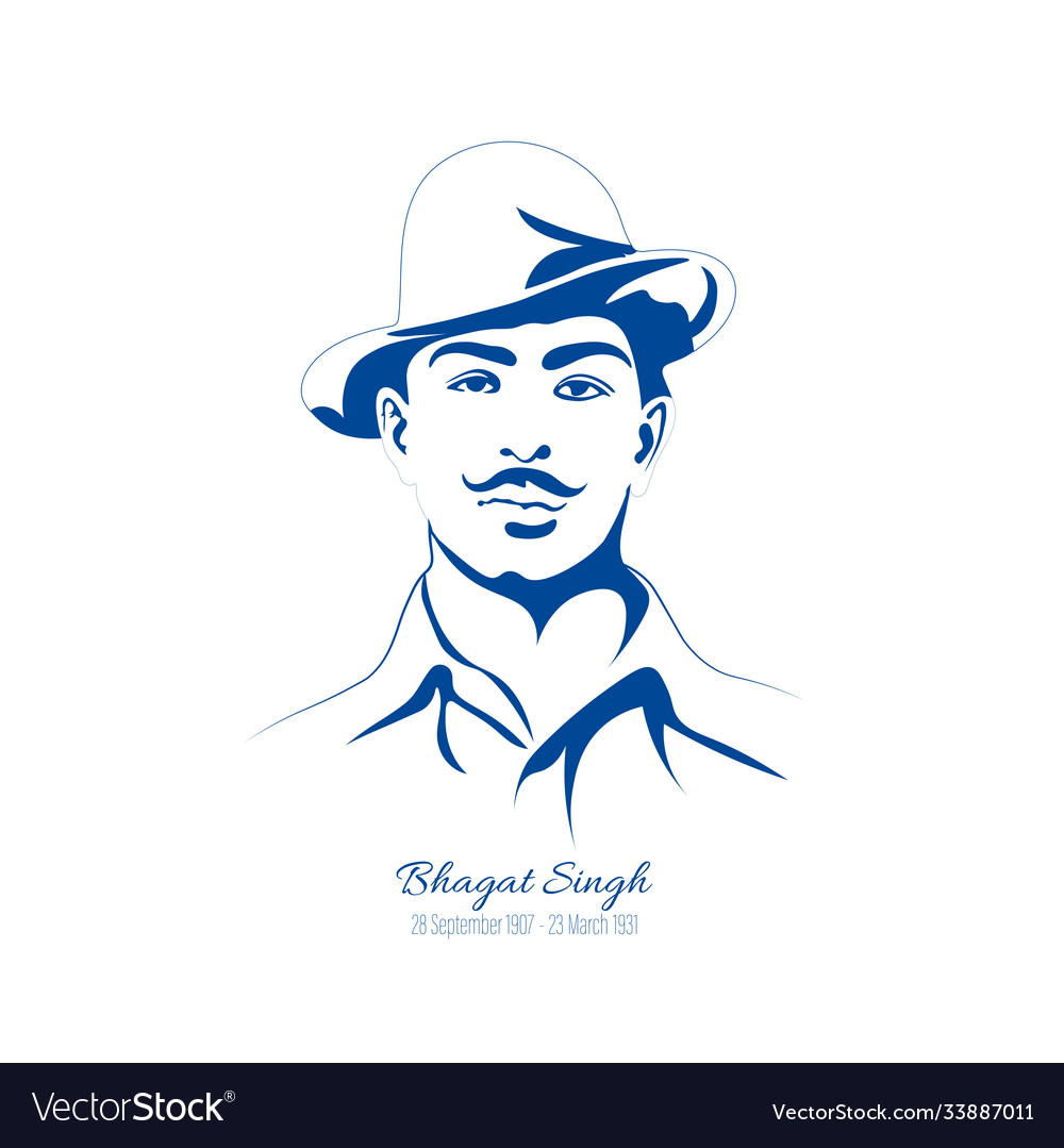 indian-sikh-freedom-fighter-bhagat-singh-vector-image