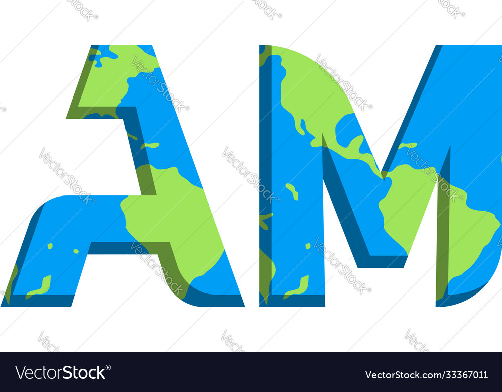 Initial am logo design with world map style