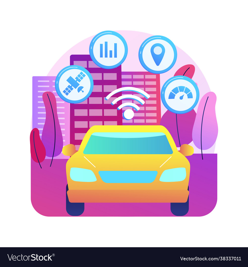 Intelligent transportation system abstract Vector Image