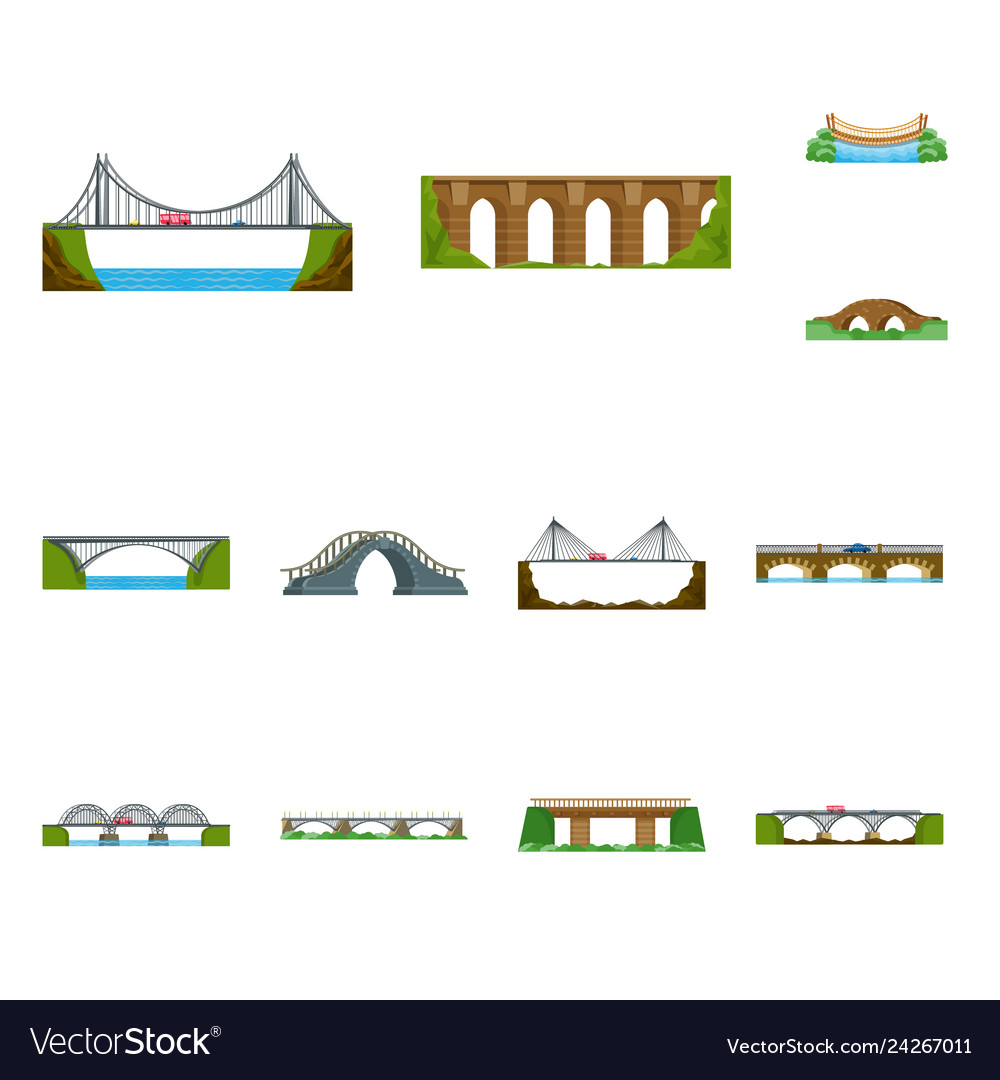 Isolated object of bridgework and bridge icon vector image Isolated object of bridgework and bridge icon