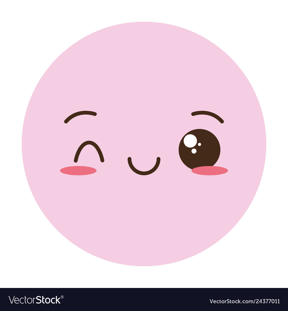 Kawaii Rosto Emoticon Ícone Vector Ilustração Design Royalty Free