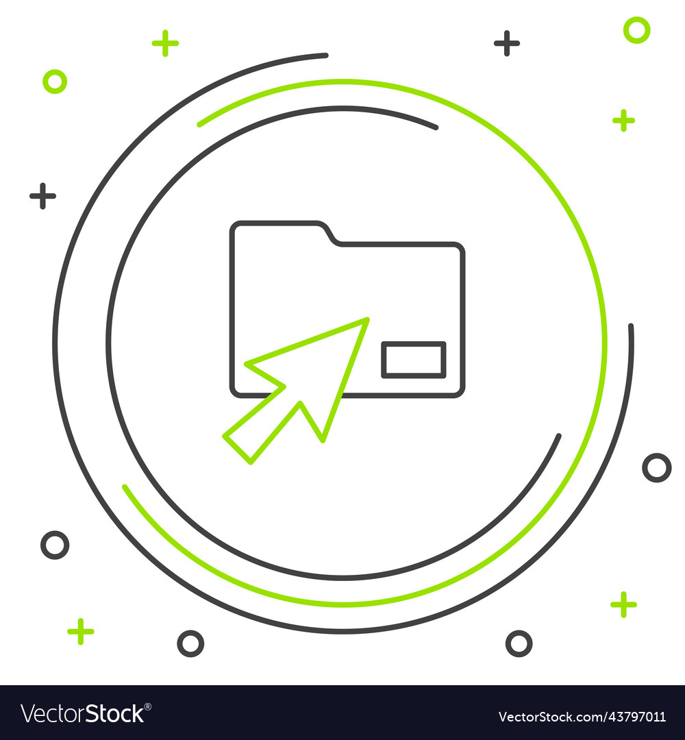Line cursor click document folder icon isolated vector image Line cursor click document folder icon isolated