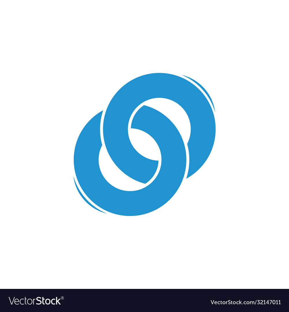 Linked overlapping circle object logo