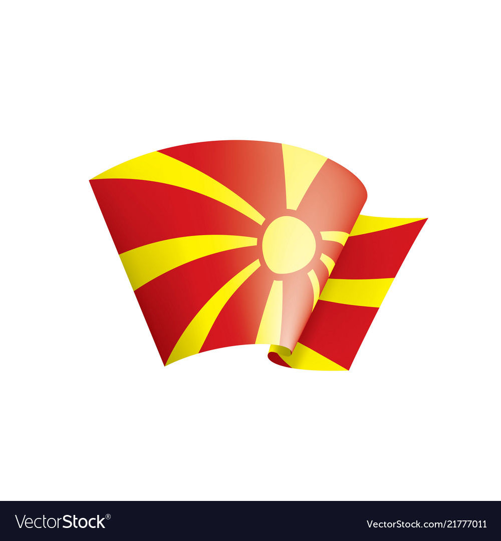 Macedonia flag on a white