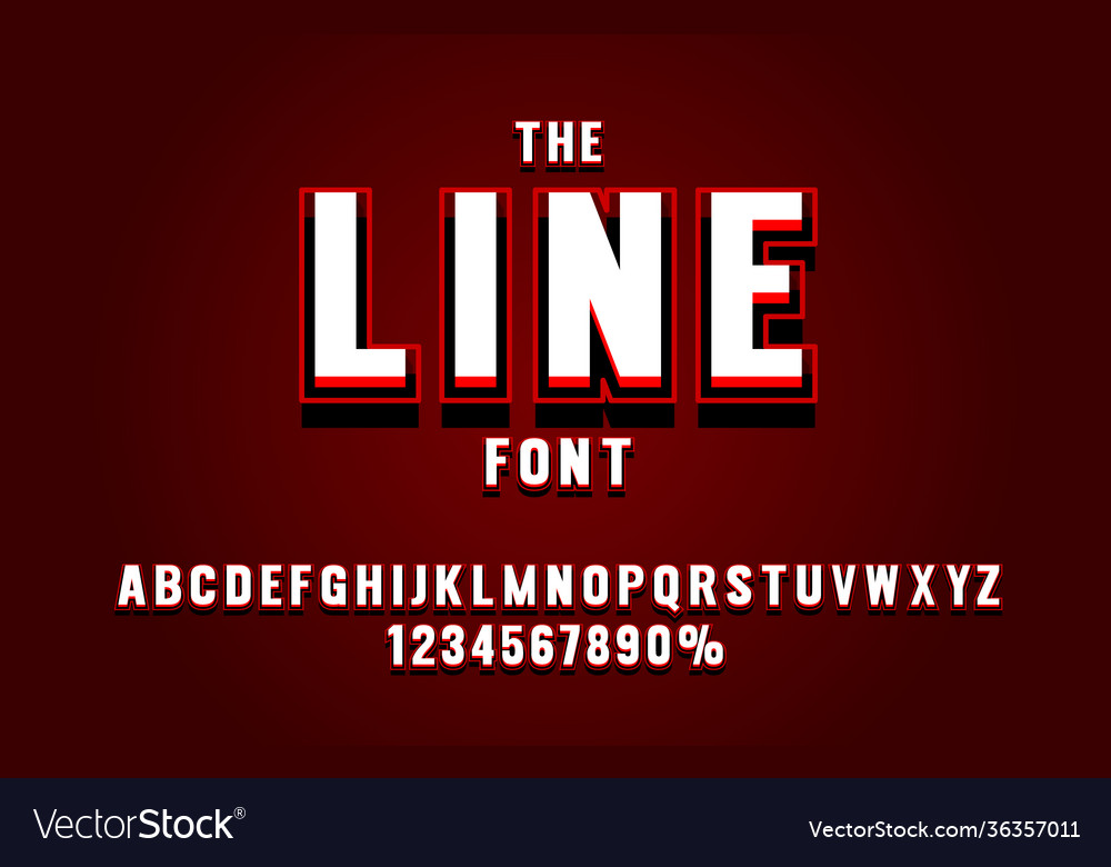 Red Line Font Collection - Letters & Numbers