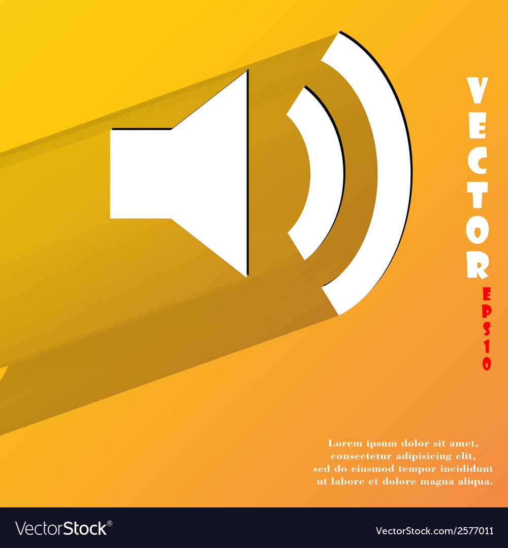 Speaker flat modern web button with long shadow