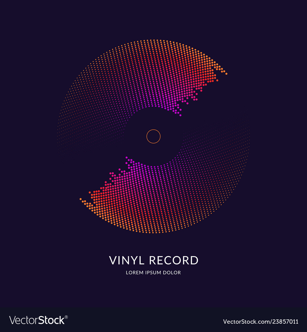 Vinyl record music on dark Royalty Free Vector Image