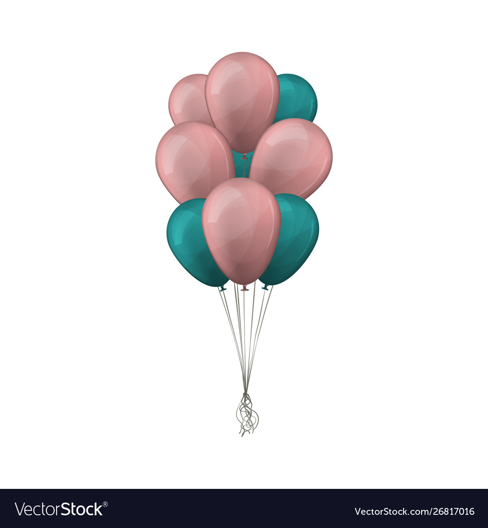 Bunch pink and blue balloons