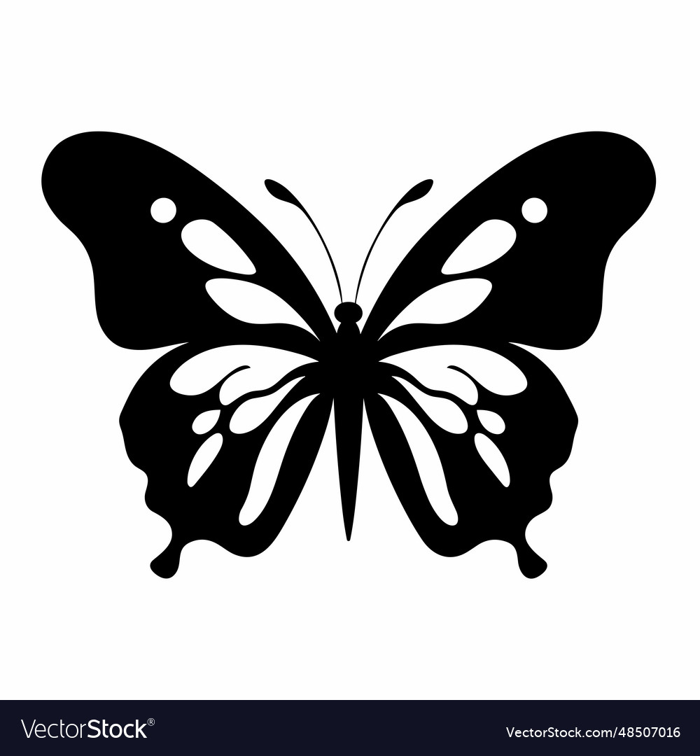 Butterfly black icon on white background Vector Image