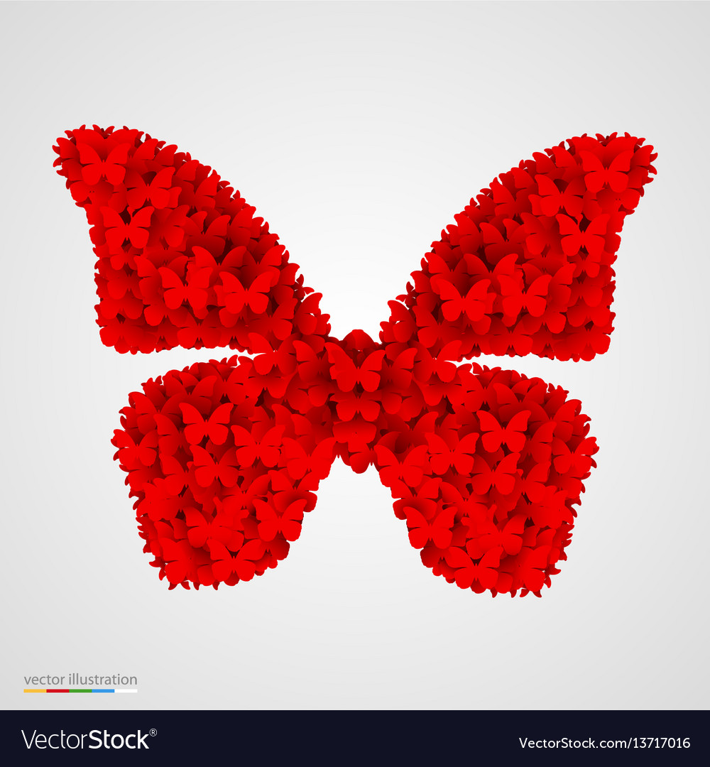 Butterfly made of small butterflyes