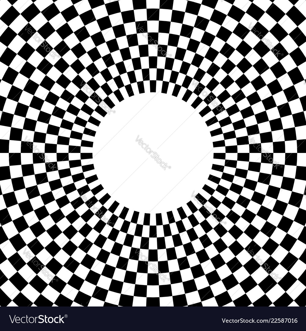 Checkered circular element abstract monochrome vector image Checkered circular element abstract monochrome