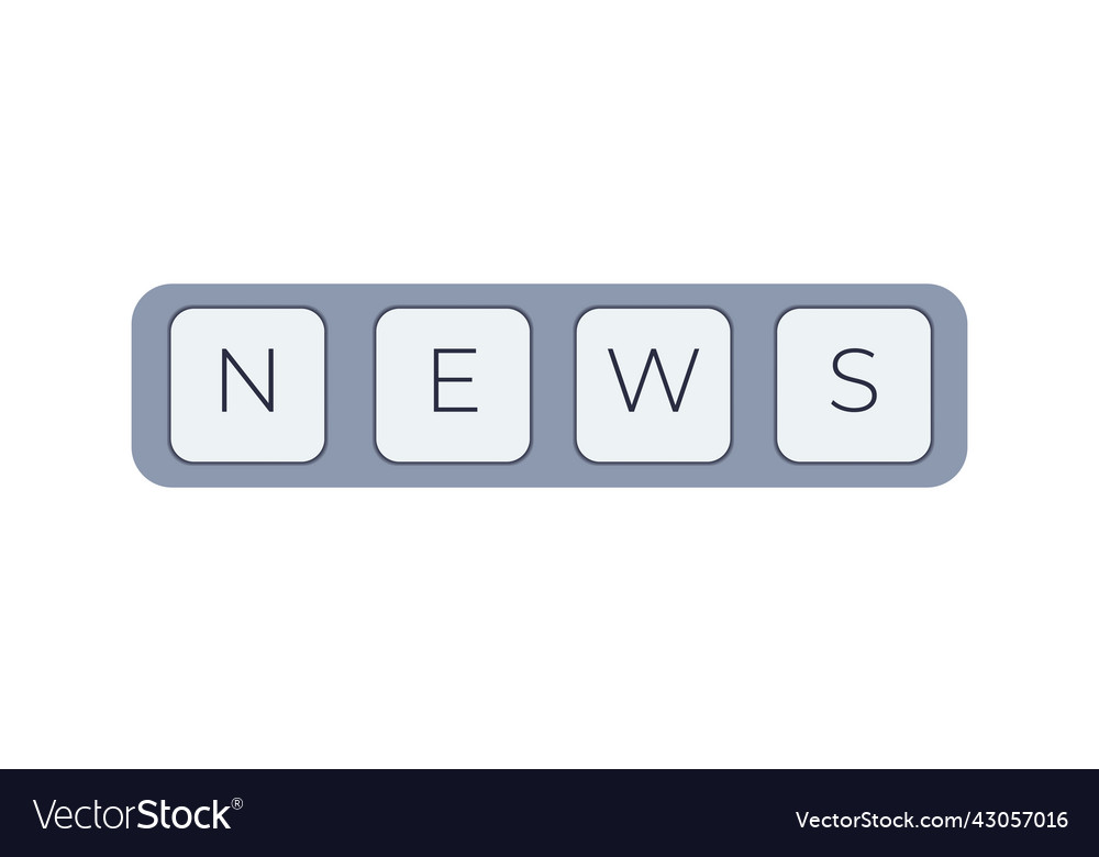 Computer keyboard key with news keys Vector Image Computer keyboard key with news keys