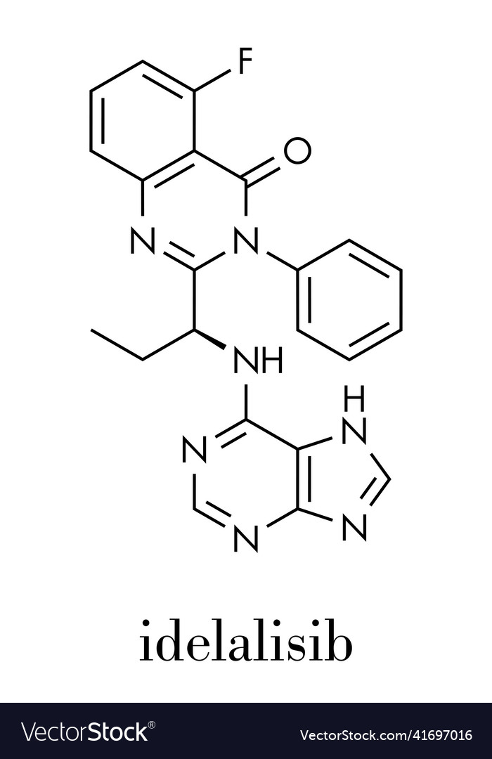 Idelalisib leukemia drug molecule inhibitor
