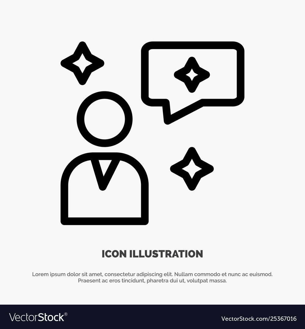 Man chat chatting interface line icon vector image Man chat chatting interface line icon